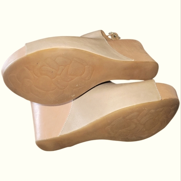 Kork-Ease Caua18 Women's Cream Peep-Toe Wedge Ankle Sandals 9M - Picture 4 of 7